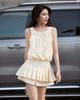  ĐẦM CỔ PHỐI REN NHÚN EO CHÂN XẾP LY K CLOSET D3009 