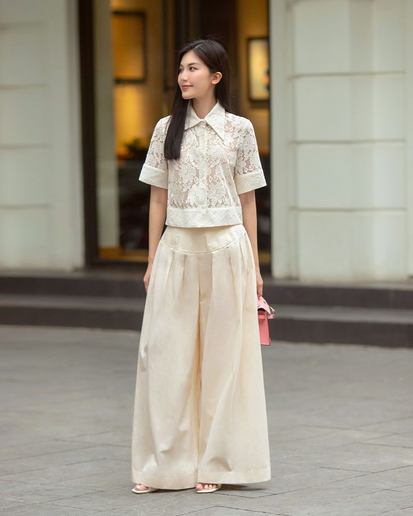  QUẦN ỐNG RỘNG LƯNG CAO NẸP GỌNG - ĐI LÀM K CLOSET KC1235 