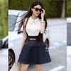  ĐẦM JEAN DÁNG A PHỐI CỔ K CLOSET D1014 