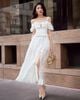  SET ÁO THÊU NƠ CỔ VUÔNG - CHÂN VÁY MIDI XẺ TÀ K CLOSET S1010S1011 