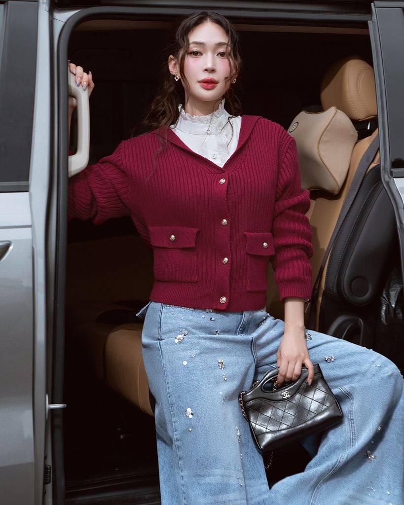  ÁO LEN CARDIGAN TÚI HỘP K CLOSET A2031 