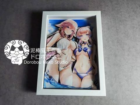  Tranh 3D Yae Miko và Kokomi Genshin Impact - Dorobu Neko Studio 