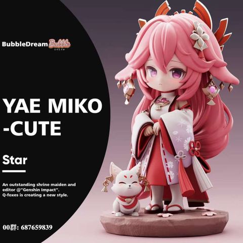 Yae Miko cute - Genshin Impact - Bubble Dream Studio 