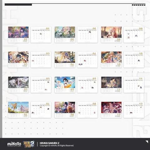  Bộ lịch trang trí acrylic Houkai Gakuen 2 - Gun Girl Z 