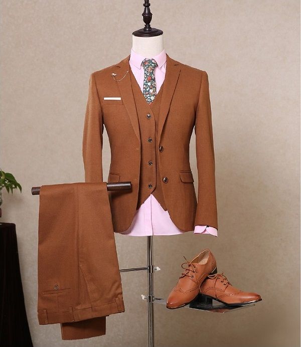 B8278N52  Bộ Vest nâu bò Tuýp si Áo vest sát nách thắt đai  Quần ôm  Thời trang nữ Toson