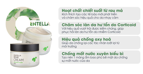 Kem dưỡng ẩm phục hồi rau má GoodnDoc Centella Repair Cream` – Shop CMD