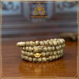  VÒNG TRẦM HƯƠNG 108 HẠT KALIMANTAN MIX VÀNG 