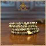  VÒNG TRẦM HƯƠNG 108 HẠT KALIMANTAN MIX VÀNG 