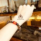  VÒNG TRẦM HƯƠNG TỐC ĐƠN GẮN ĐÁ PHÙ LIÊN CHỮ PHẬT - 20 NĂM TUỔI - 8LI 