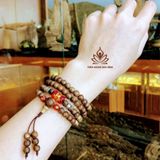  VÒNG TRẦM HƯƠNG 108 HẠT MIX ĐÁ PHÙ LIÊN CHỮ PHẬT - 6LI 