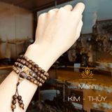  VÒNG TRẦM HƯƠNG 108 HẠT 20 NĂM TUỔI MIX ĐÁ PHÙ LIÊN CHỮ PHẬT - 7mm 