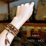  VÒNG TRẦM HƯƠNG 108 HẠT 20 NĂM TUỔI MIX ĐÁ PHÙ LIÊN CHỮ PHẬT - 7mm 