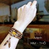  VÒNG TRẦM HƯƠNG 108 HẠT 20 NĂM TUỔI MIX ĐÁ PHÙ LIÊN CHỮ PHẬT - 7mm 