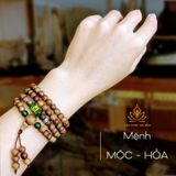  VÒNG TRẦM HƯƠNG 108 HẠT 20 NĂM TUỔI MIX ĐÁ PHÙ LIÊN CHỮ PHẬT - 7mm 
