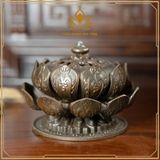  LƯ ĐỒNG XÔNG TRẦM HOA SEN ĐỒNG ĐEN LỚN 