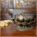  LƯ ĐỒNG XÔNG TRẦM HOA SEN ĐỒNG ĐEN LỚN 