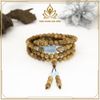  VÒNG TRẦM HƯƠNG 108 HẠT ĐÁ AQUAMARINE LU THỐNG  - 50 NĂM TUỔI 