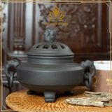  LƯ ĐIỆN XÔNG TRẦM GỐM ĐEN KỲ LÂN 
