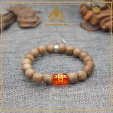  VÒNG TRẦM HƯƠNG TỐC ĐƠN GẮN ĐÁ PHÙ LIÊN CHỮ PHẬT - 50 NĂM TUỔI - 10LI 