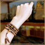  VÒNG TRẦM HƯƠNG 108 HẠT MIX ĐÁ PHÙ LIÊN CHỮ PHẬT - 6LI 