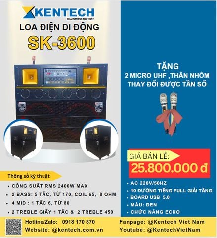  LOA DI ĐỘNG SK﻿ - 3600 