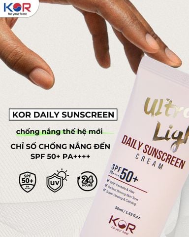  Kem chống nắng KOR Ultra Light Daily Sunscreen Cream SPF 50+ PA ++++ 