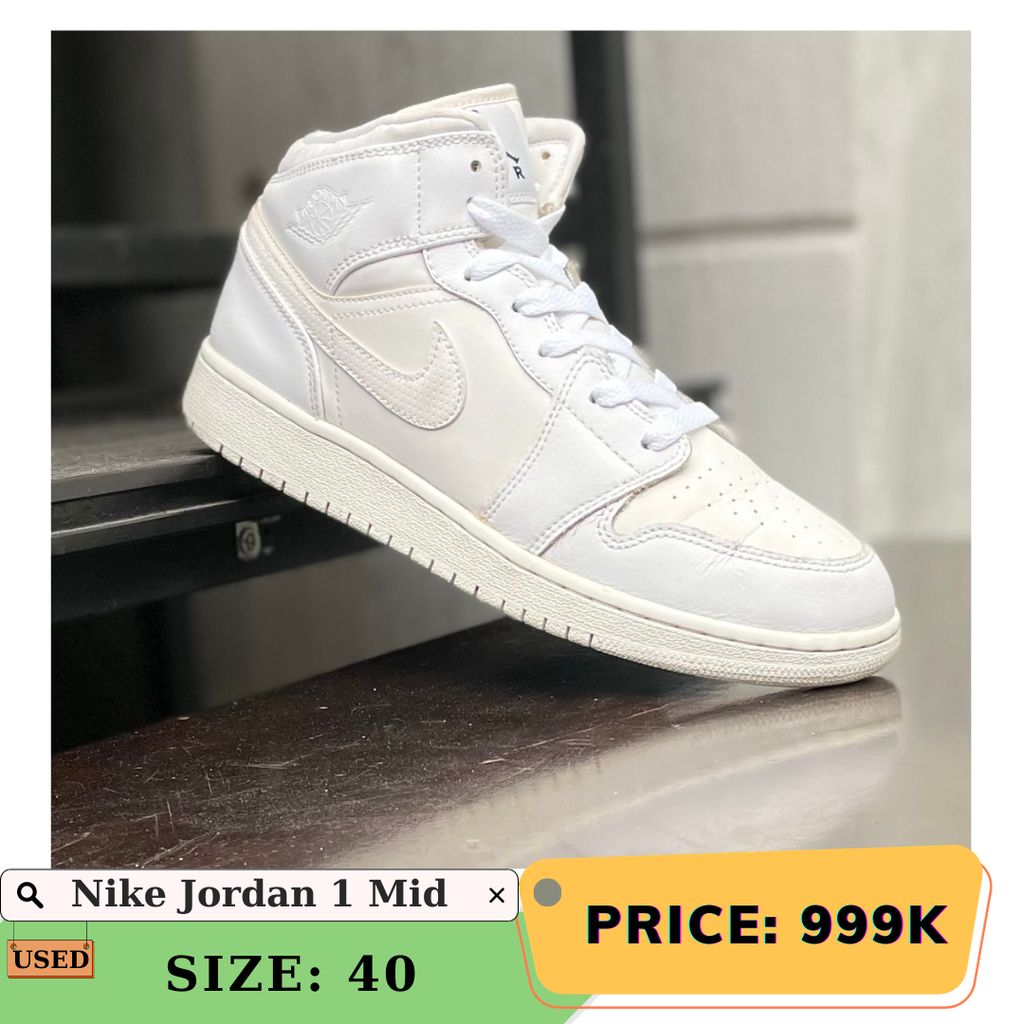 NIKE Jordan 1 all white mid 40 V2R Store