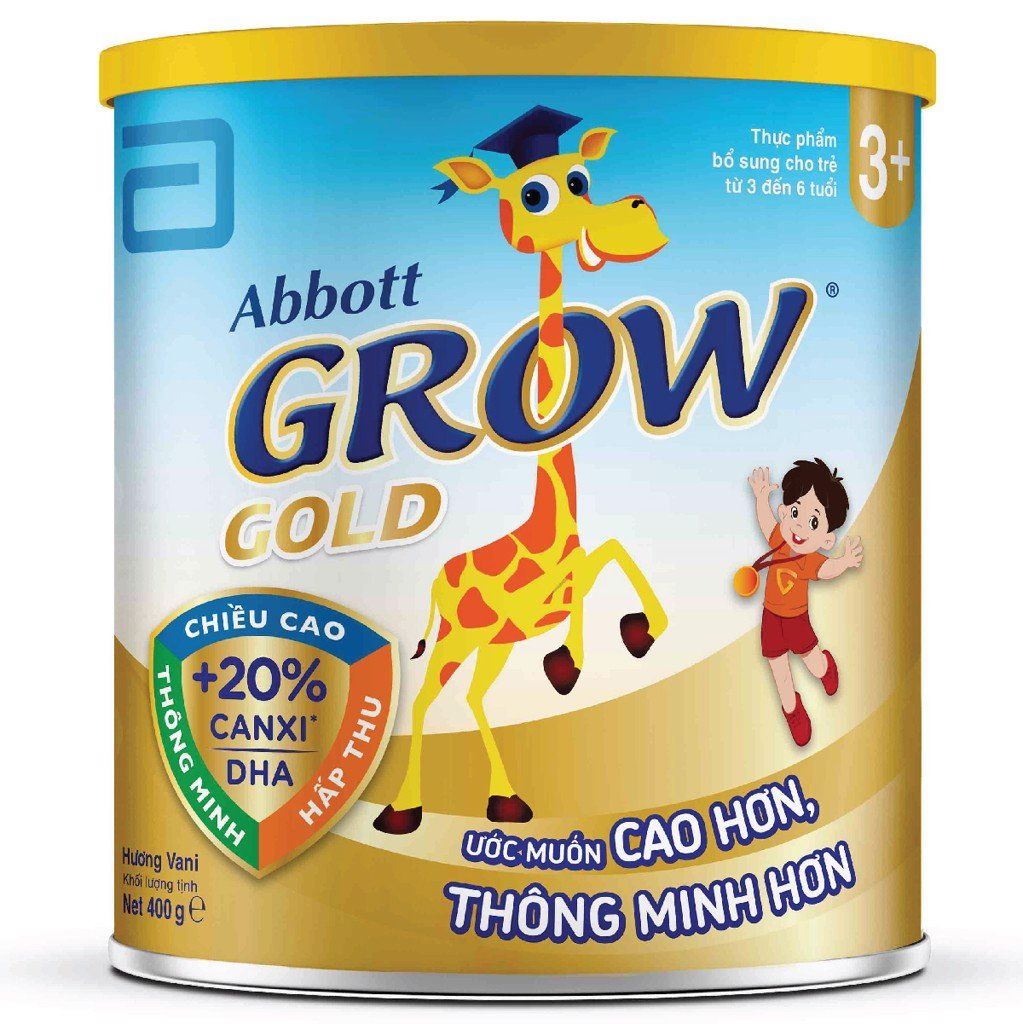  Abbott Grow Gold 3+ 400g : Thực phẩm bổ sung cho trẻ từ 3 - 6 tuổi 