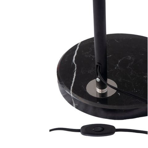  Đèn sàn cong chụp vải | BIRDIE | Đen 