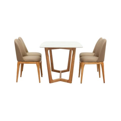  Bộ bàn ăn mặt đá | CONCORDE - 1M6 & 4 Ghế | GRACE - Không tay 