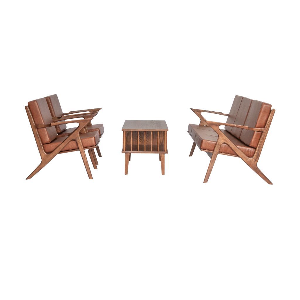 Bộ sofa gỗ nệm | Z | Nâu