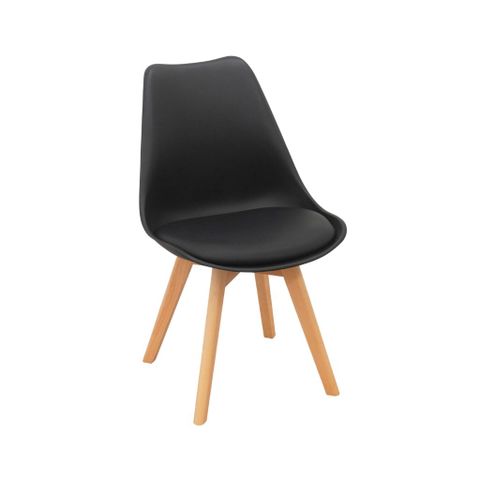  Ghế nhựa mặt nệm | LILLY | Đen 