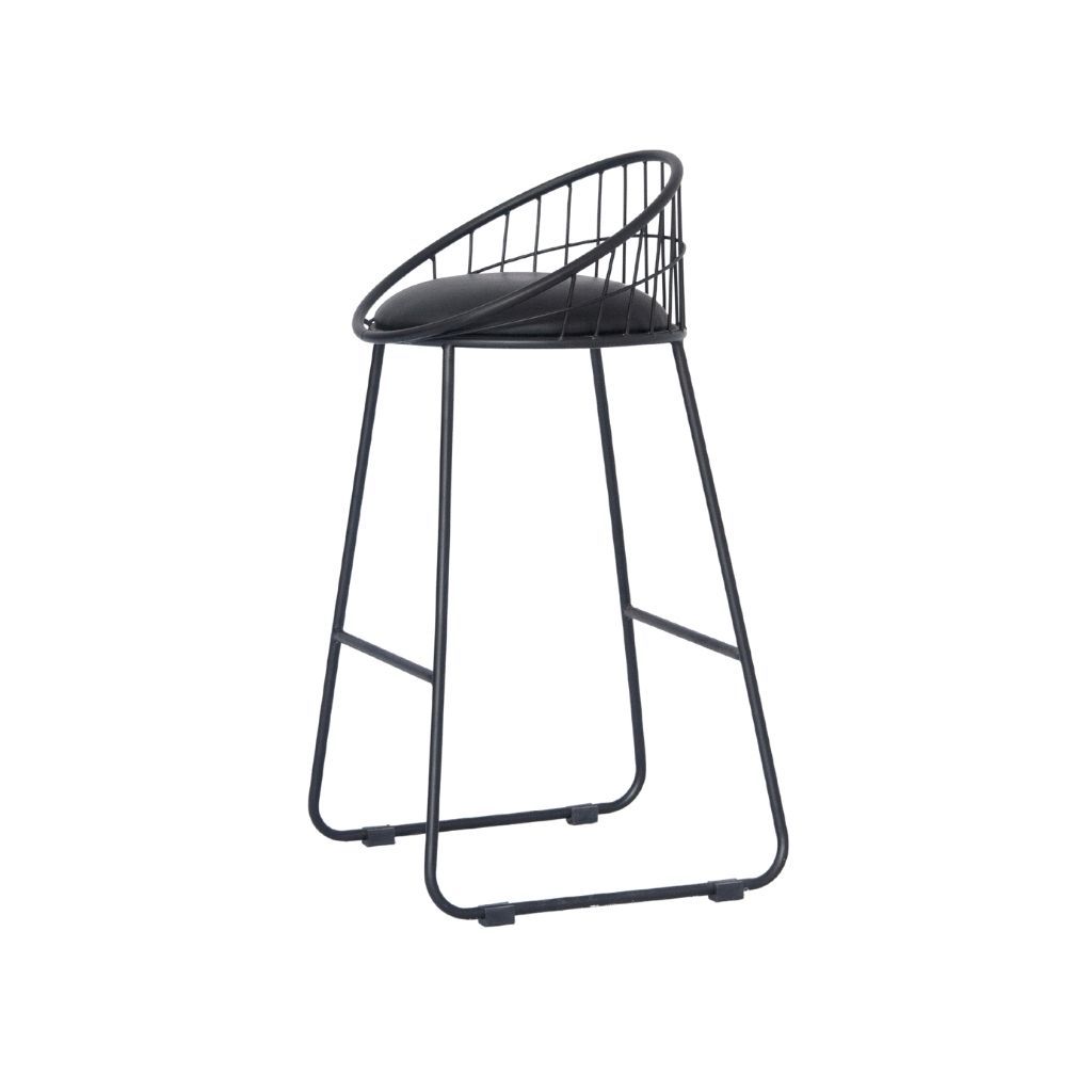 Ghế bar sắt mặt nệm | TỔ CHIM | Đen