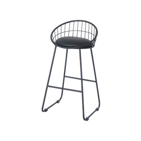  Ghế bar sắt mặt nệm | TỔ CHIM | Đen 