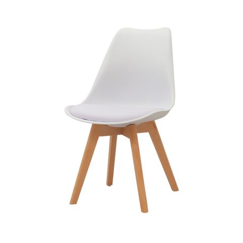  Ghế nhựa mặt nệm | LILLY | Trắng 