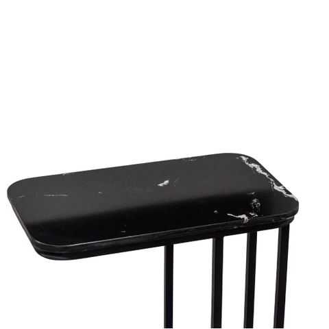  Bàn bên sofa chân sắt mặt đá | AZALEA | Đen 