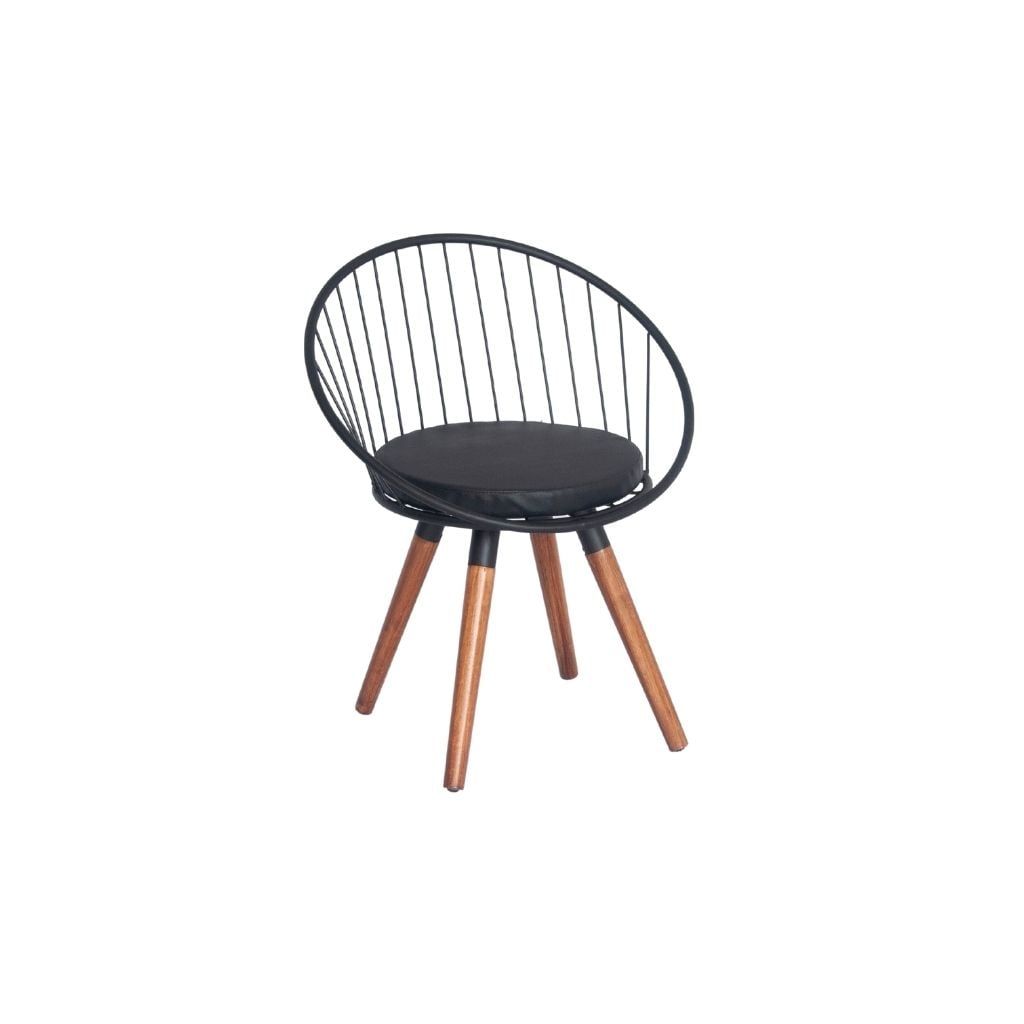 Ghế sắt mặt nệm | NÓN | Đen