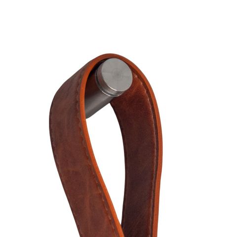  Gương tròn dây da | WILL | Nâu | Led trong có cảm ứng 