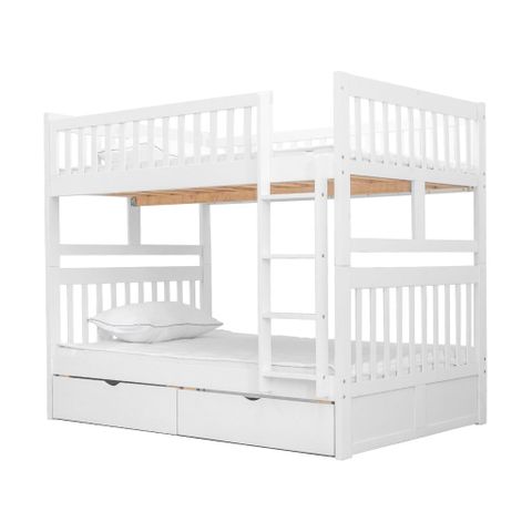  Giường tầng gỗ | HATTIE | Trắng 