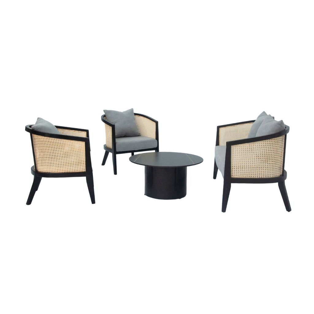 Bộ sofa gỗ nệm | HARVEY | Đen