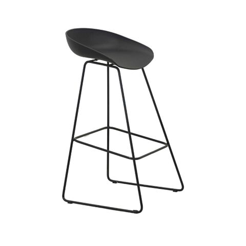  Ghế bar sắt mặt nhựa | FARRAH | Đen 