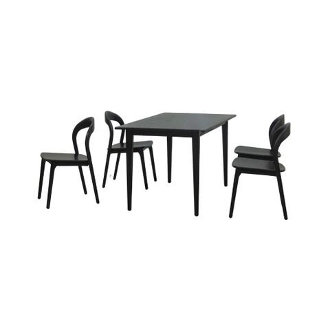  Bộ bàn ăn gỗ | LENA - 1M2 & 4 Ghế | NEVA - Không tay 