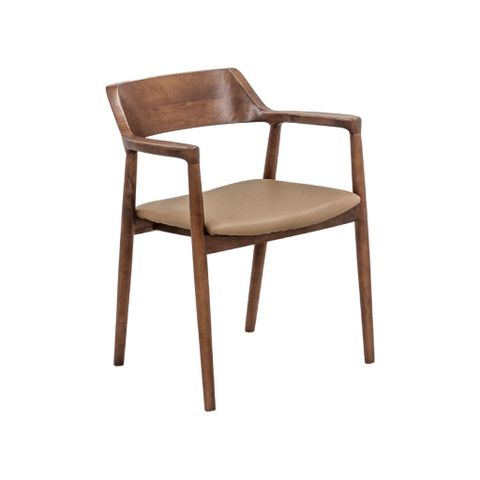  Ghế gỗ mặt nệm | HIROSHIMA | Nâu 