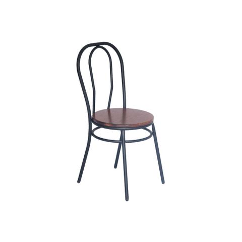  Ghế sắt mặt gỗ | THONET | Đen 
