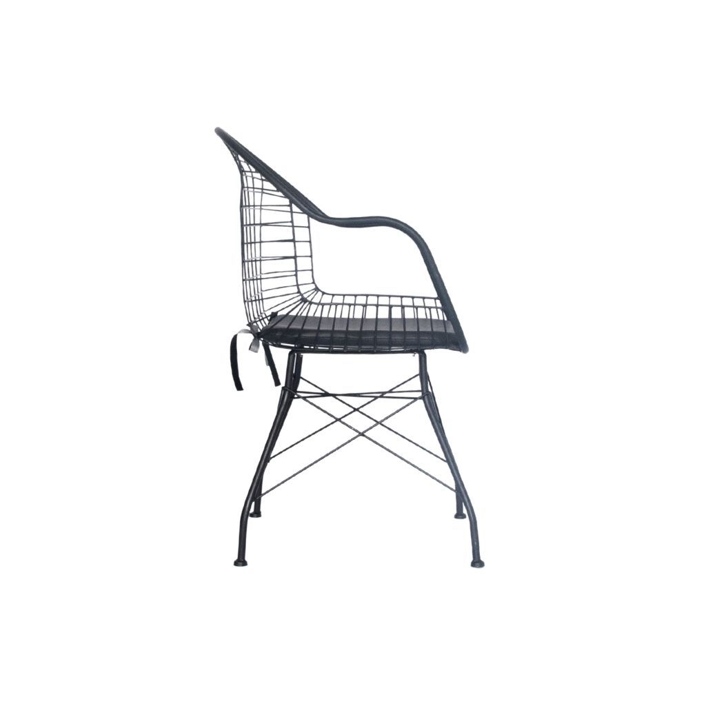 Ghế sắt mặt nệm | ALV-02 | Đen