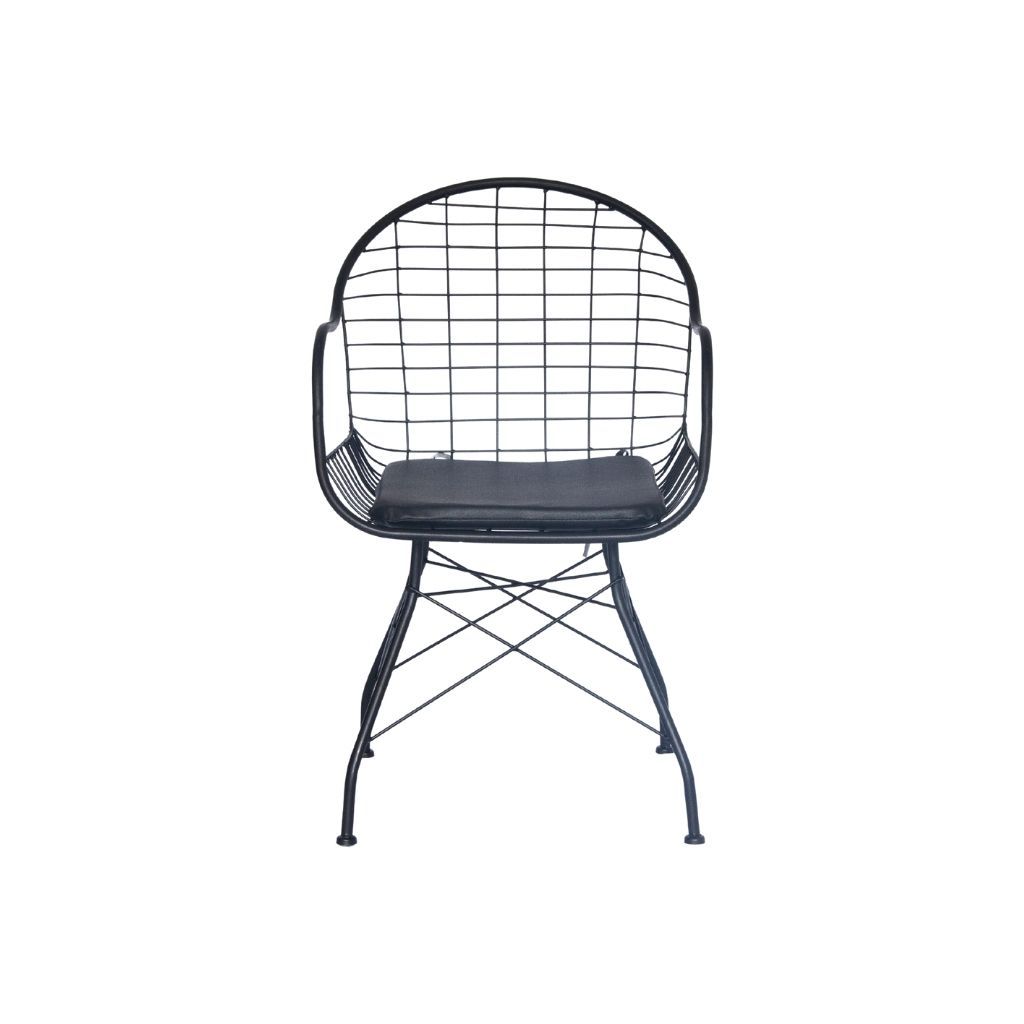 Ghế sắt mặt nệm | ALV-02 | Đen