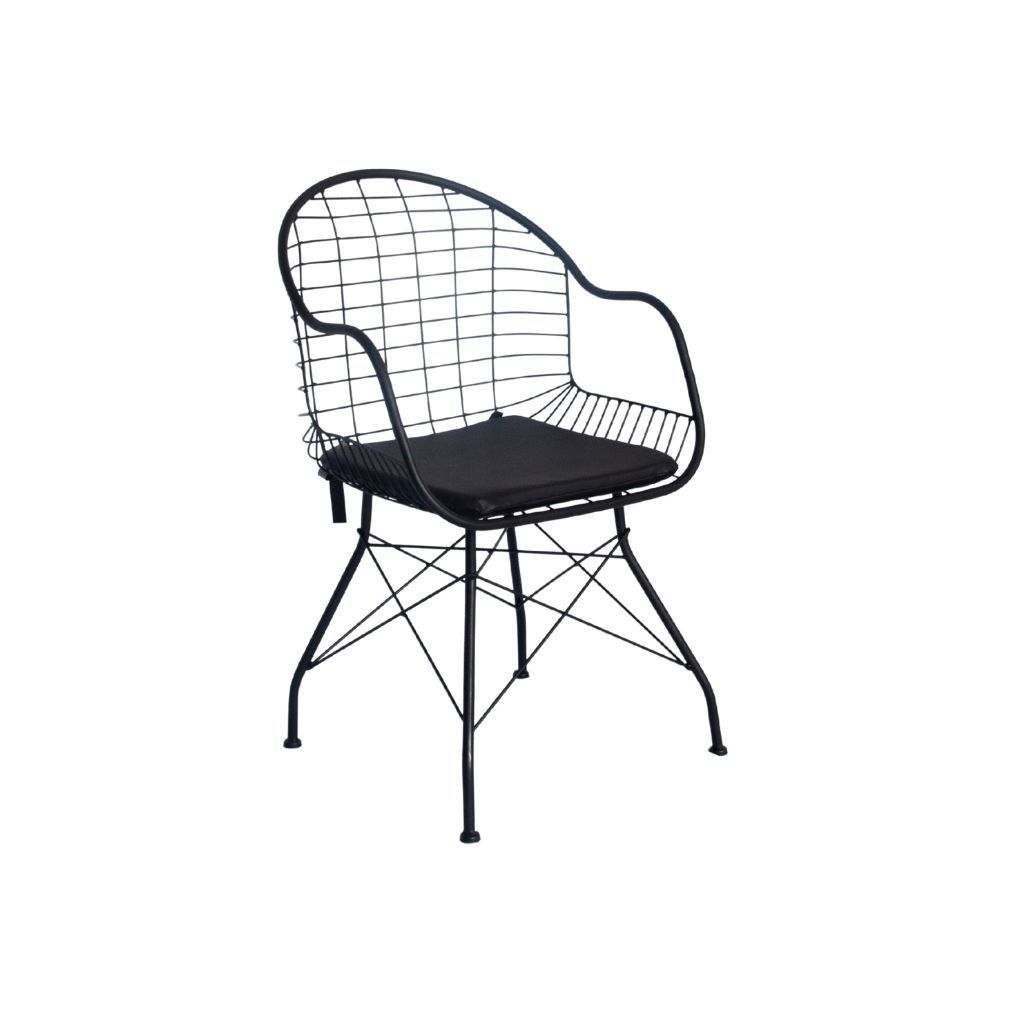 Ghế sắt mặt nệm | ALV-02 | Đen