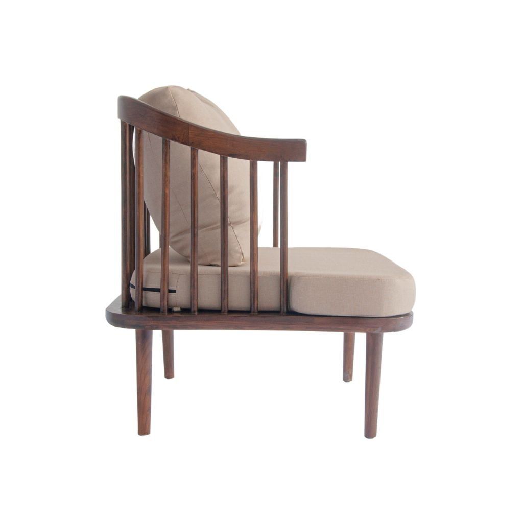 Sofa đơn gỗ nệm | FLY | Nâu