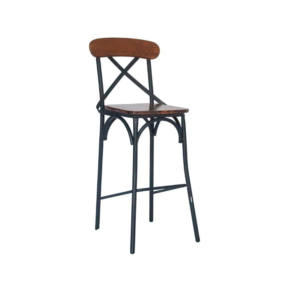 Ghể bar sắt mặt gỗ | TỶ TÔM | Nâu