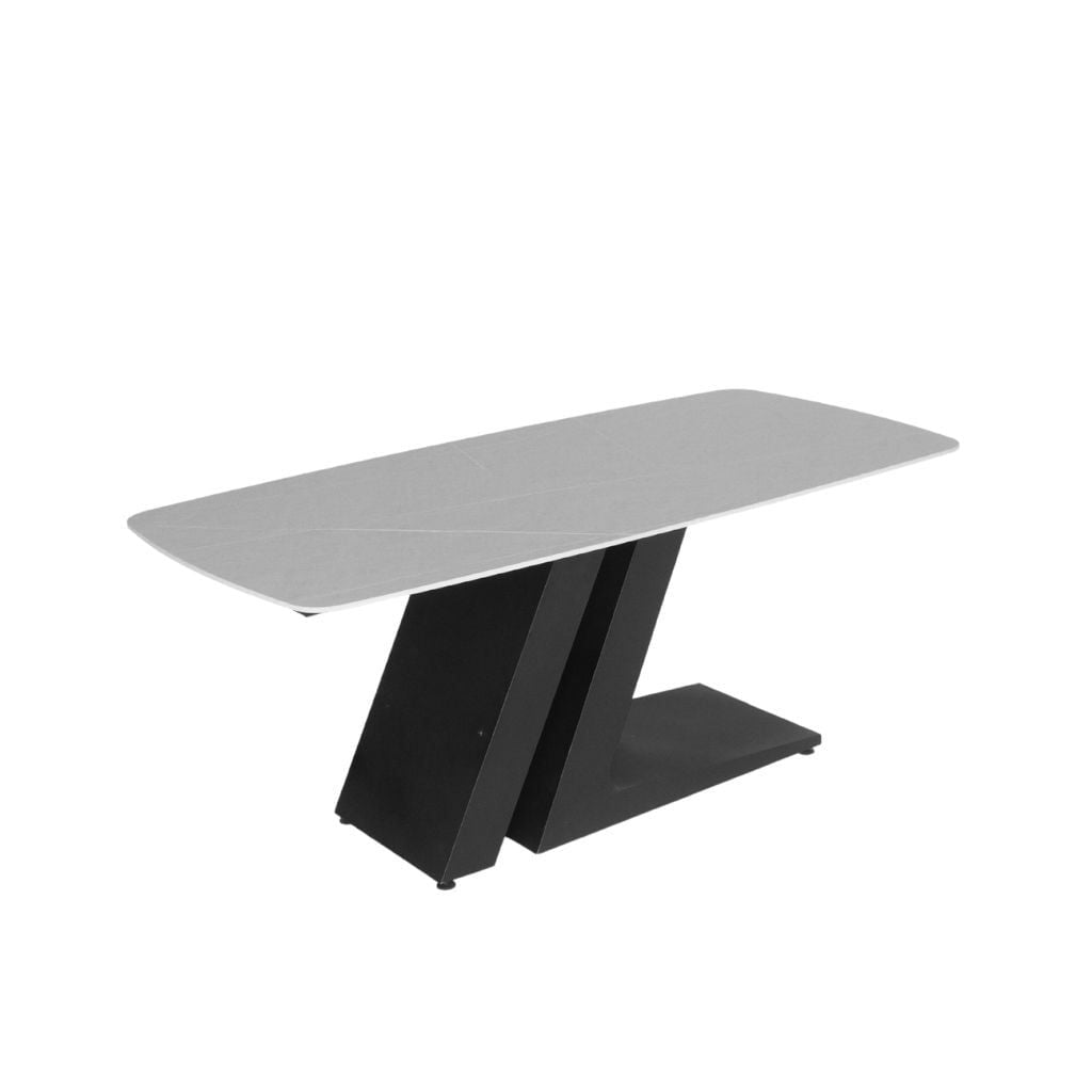 Bàn ăn chữ nhật chân sắt tam giác mặt đá | AUDREY